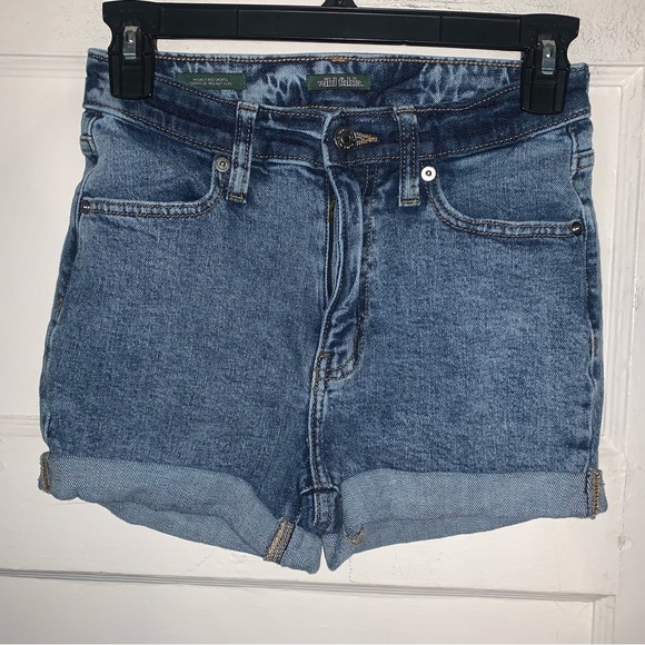 Wild fable dark wash rolled cuff‎ highest rise shorts size 00 - Picture 1 of 8